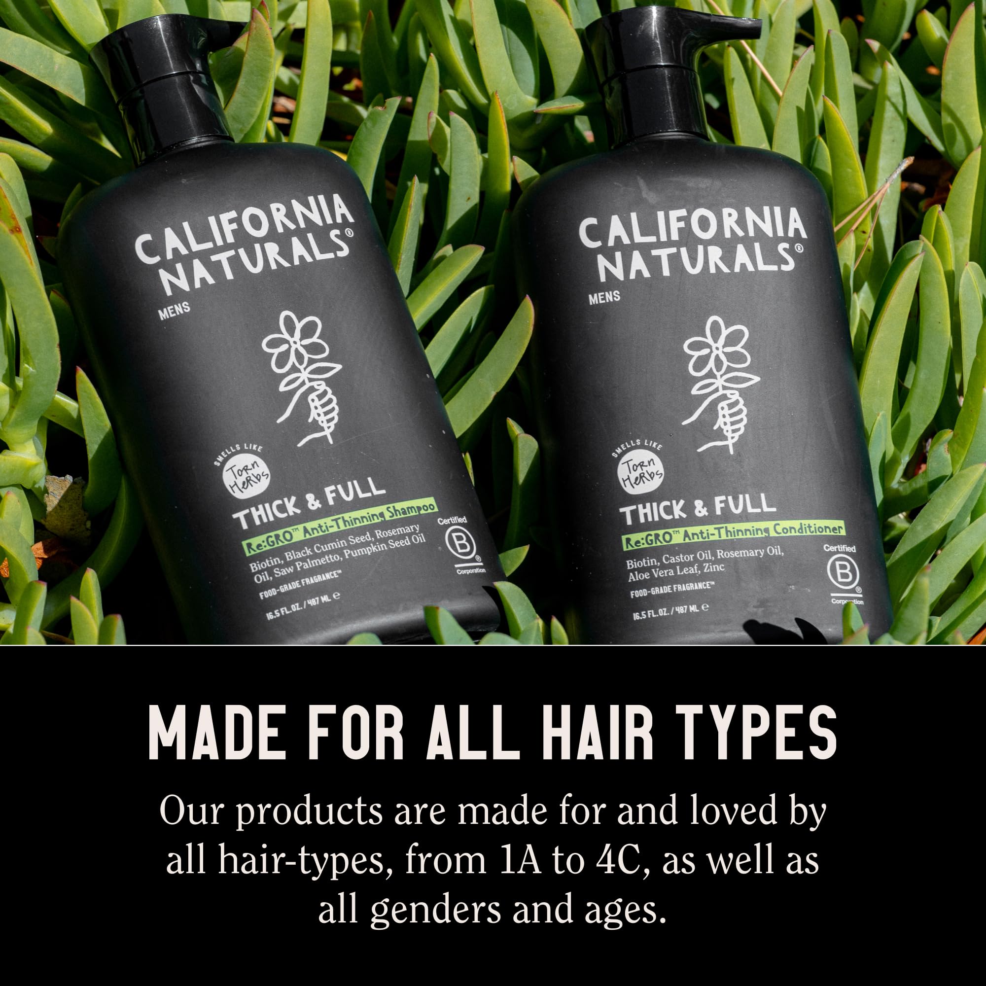 California Naturals Re:GRO shampoo being applied to scalp during wash.