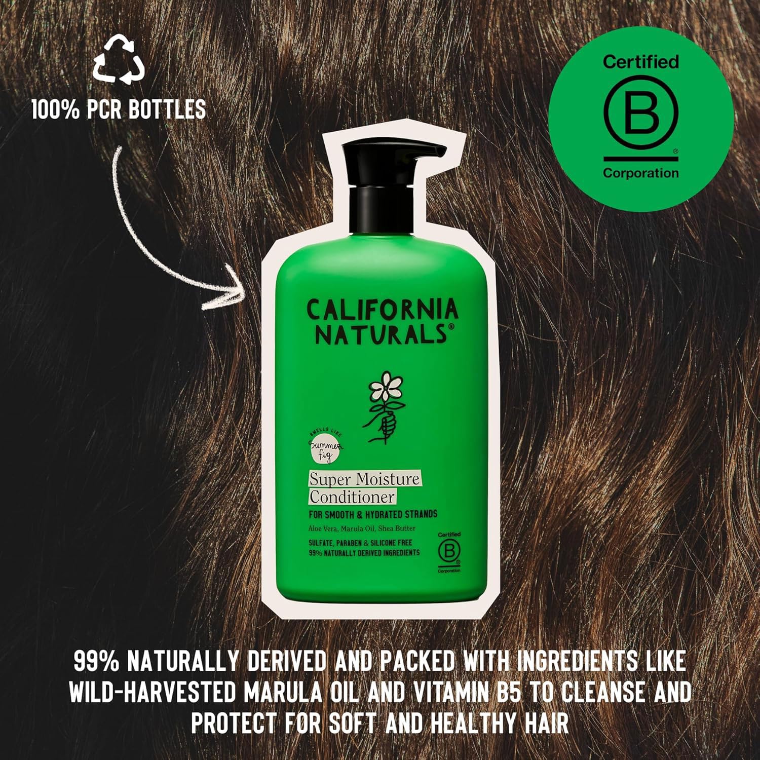 Murumuru butter ingredient in California Naturals conditioner for smoothing moisture