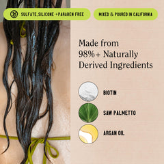 California Naturals Re:GRO shampoo lather highlights biotin and caffeine.
