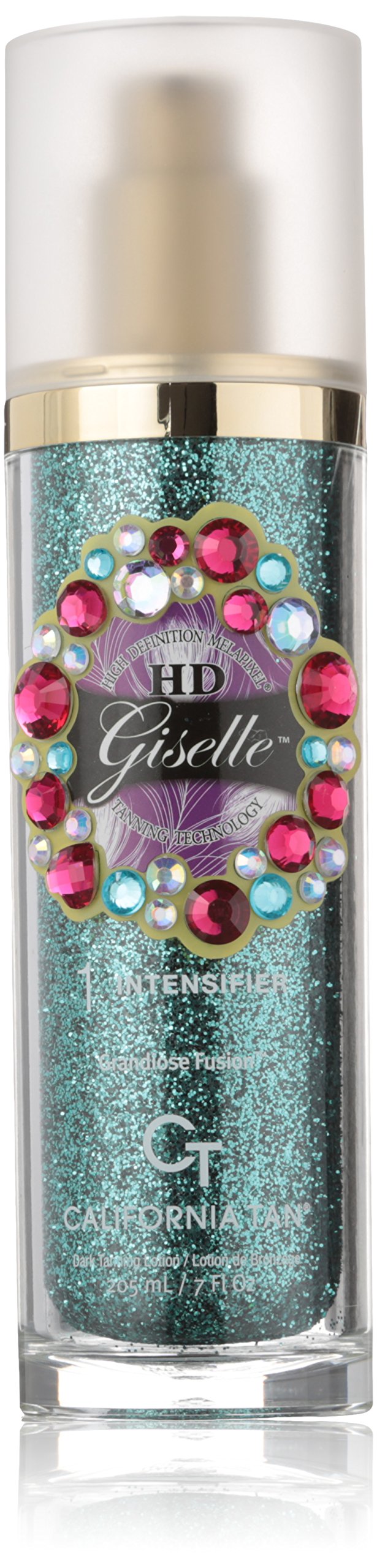California Tan HD Giselle Step 1 bottle pour for smooth, even bronze development.