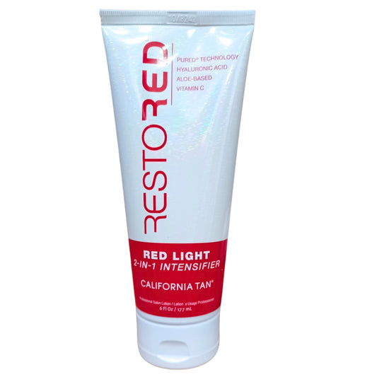 California Tan Restored 2-in-1 bottle front view for tanning and skincare.
