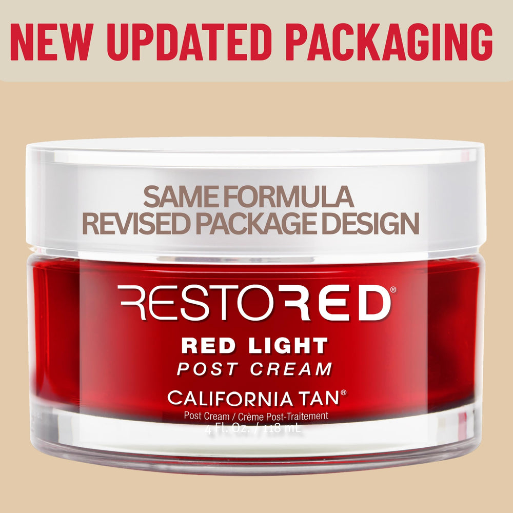 California Tan Restored Post Cream swirl shows rich aloe texture for soothing skin.