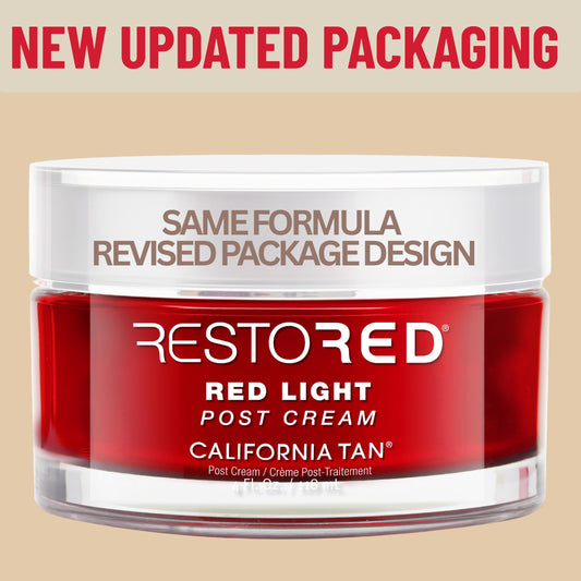 California Tan Restored Post Cream swirl shows rich aloe texture for soothing skin.