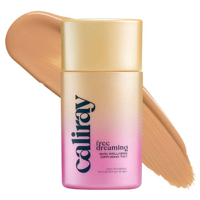 Caliray Freedreaming The 6 skin tint bottle shows soft-blur finish for radiant complexion.