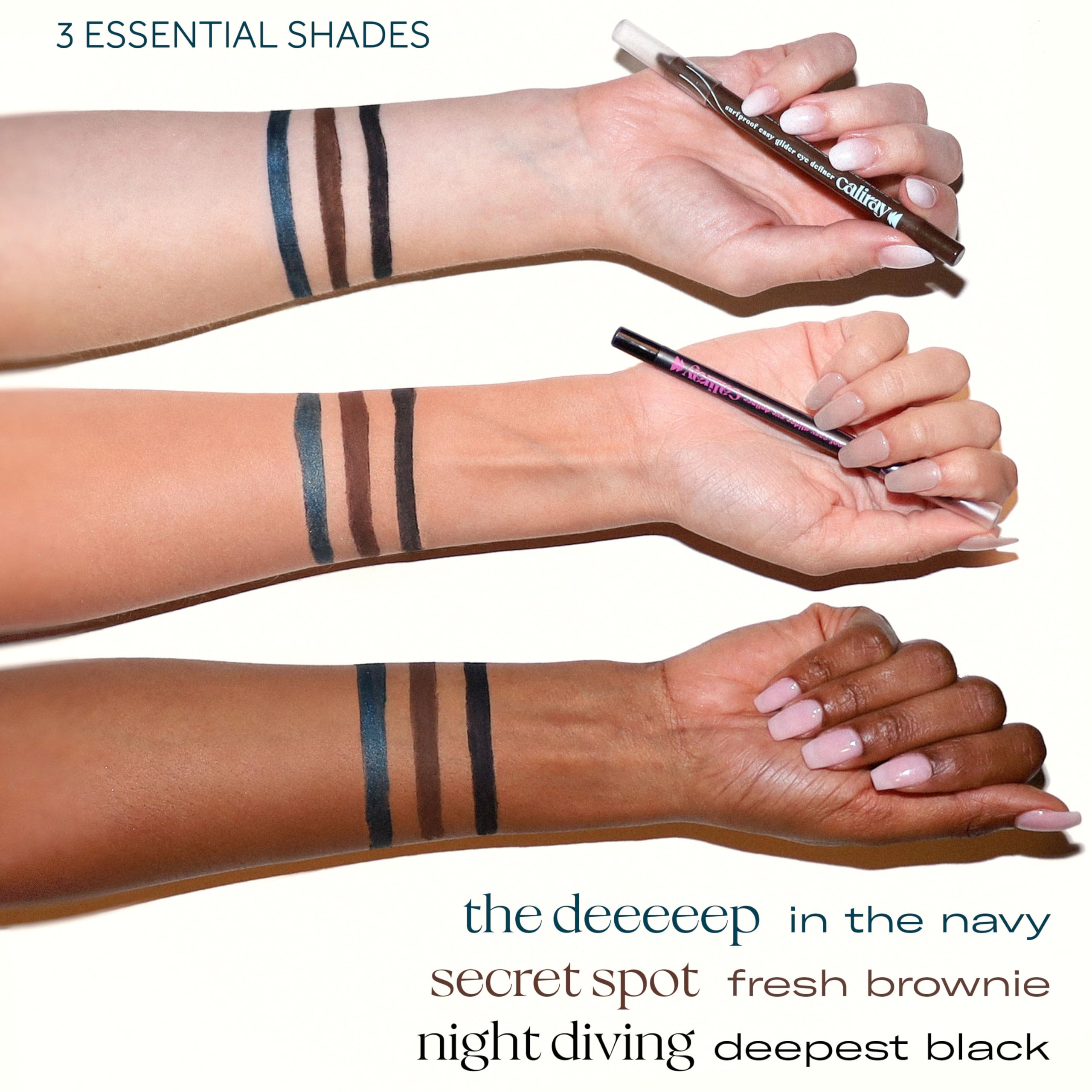Caliray Surfproof Pencil Secret Spot Brown long-wearing formula in action.