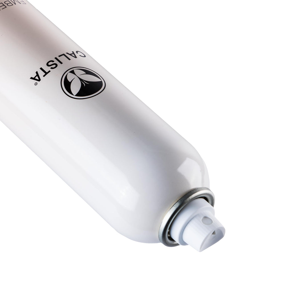 Shiny, soft finish achieved with Calista Embellish Finishing Spray.