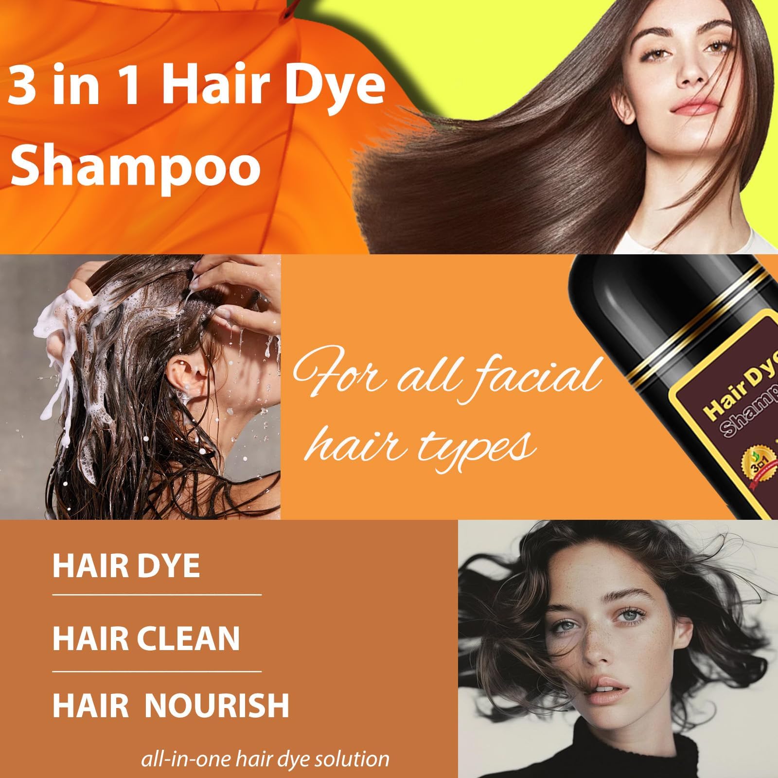 Callmynm Blonde Brown Hair Dye Shampoo shine after wash with healthy luster.