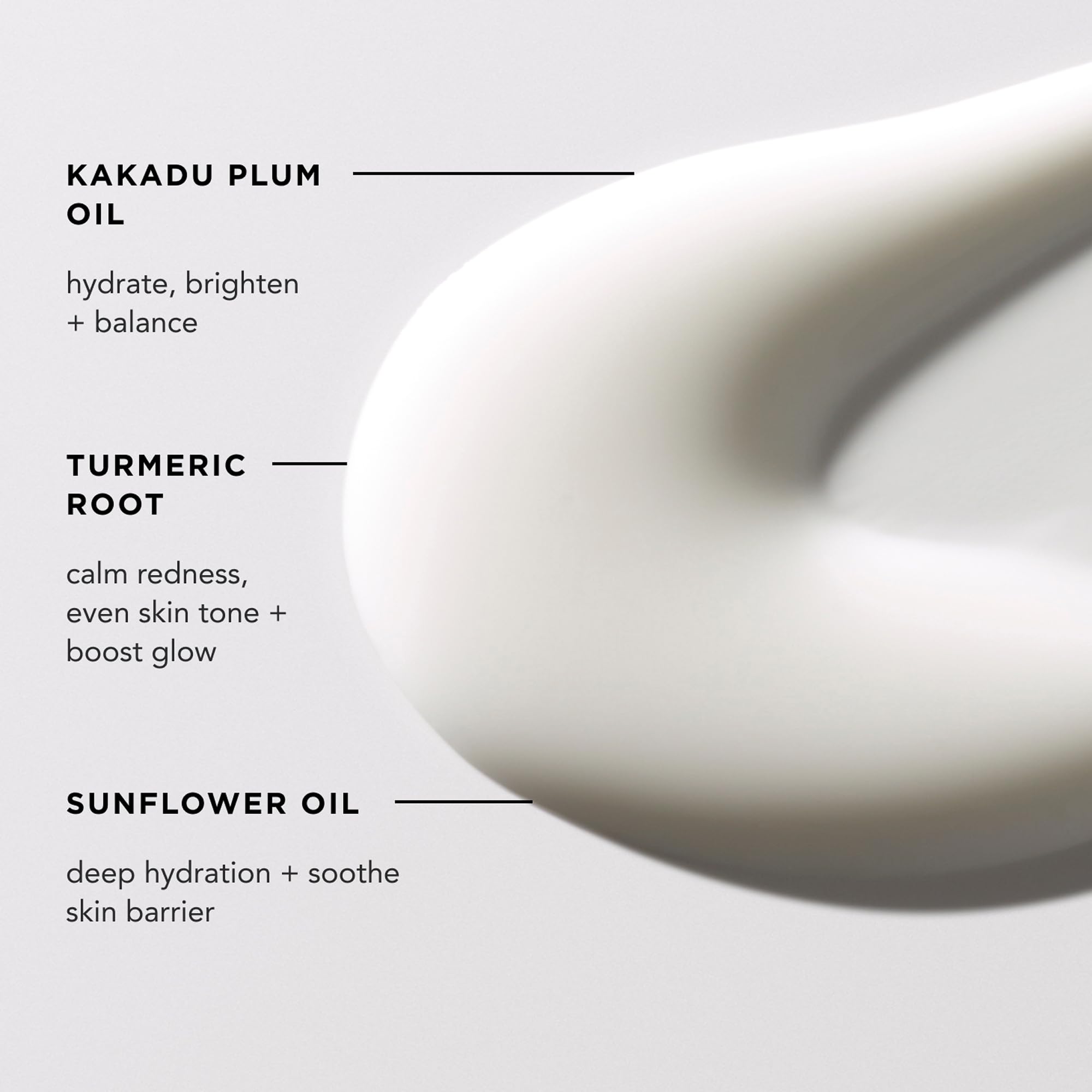 Label highlights Kakadu plum and turmeric for antioxidant hydration.
