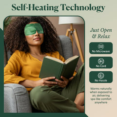 Calma eye mask with heat control dial for customized warmth.