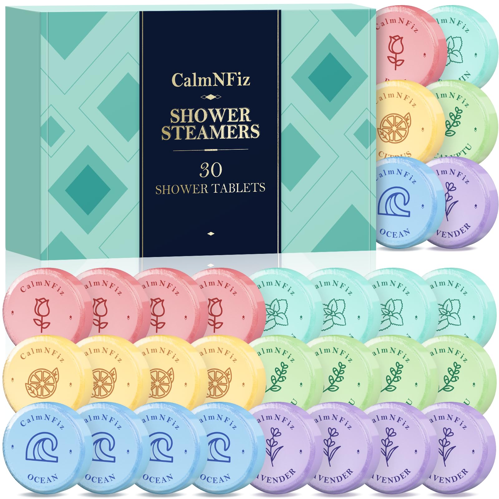 CalmNFiz 30-pack box front, gift-ready presentation for a thoughtful self-care moment.