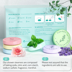 CalmNFiz color variety of shower steamers for mood-boosting routines.