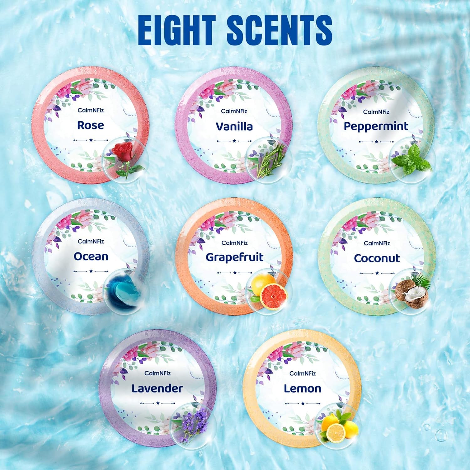 CalmNFiz lavender scent tablet provides calming notes for unwinding after work