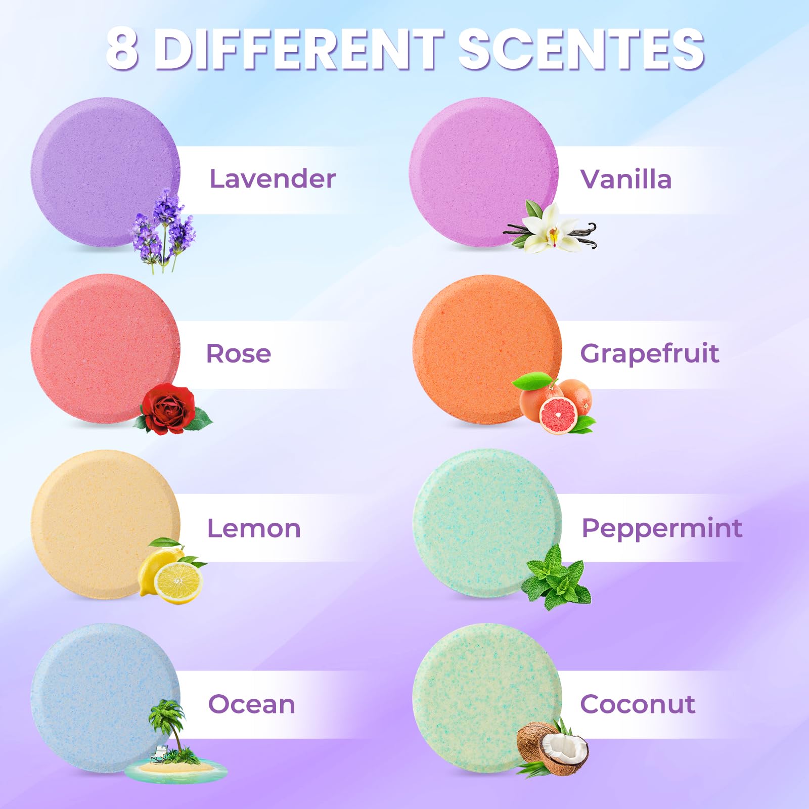 CalmNFiz eight-scent shower steamers set for varied daily routines
