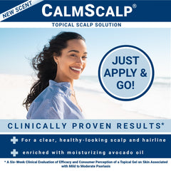 CalmScalp texture-closeup captures exfoliating action against flakes and buildup