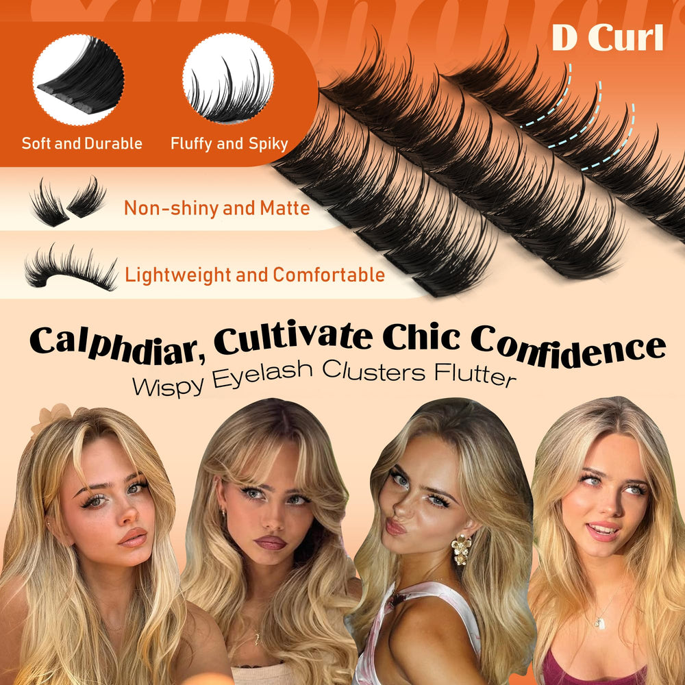 Calphdiar Manga Lash Clusters 14mm for dramatic cat-eye elongation.