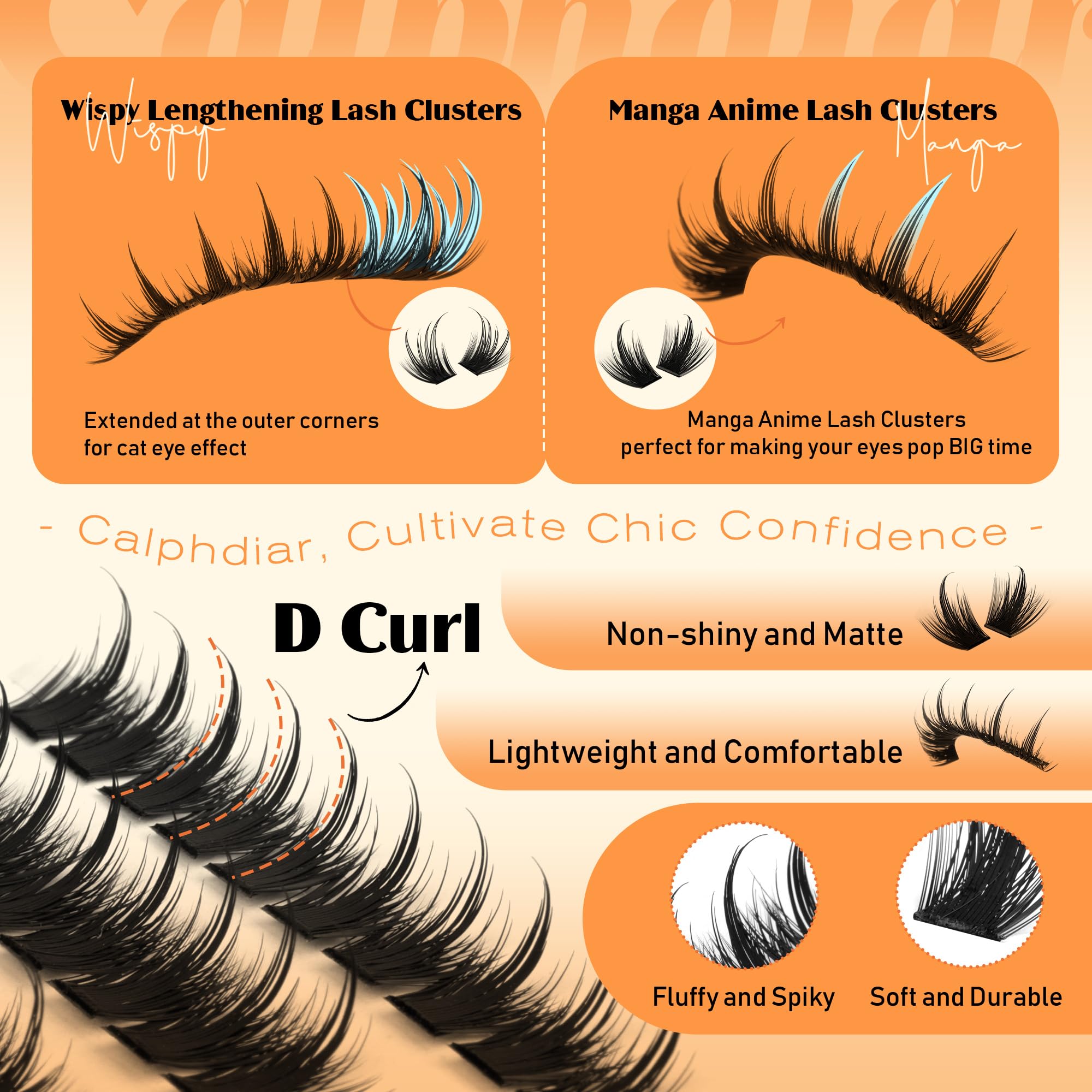 Viral manga lash style shown for a bold, graphic eyeliner-free look
