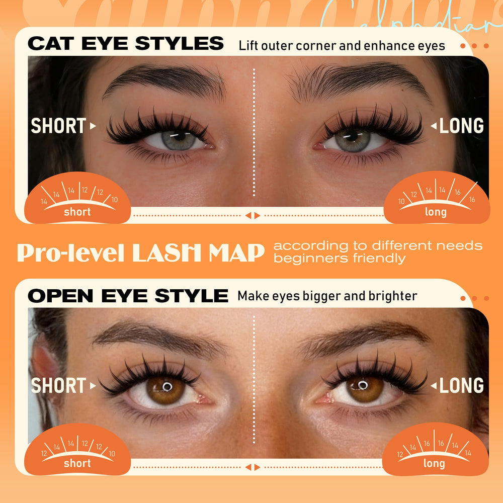 Weightless manga lash clusters shown as a lightweight, comfortable set