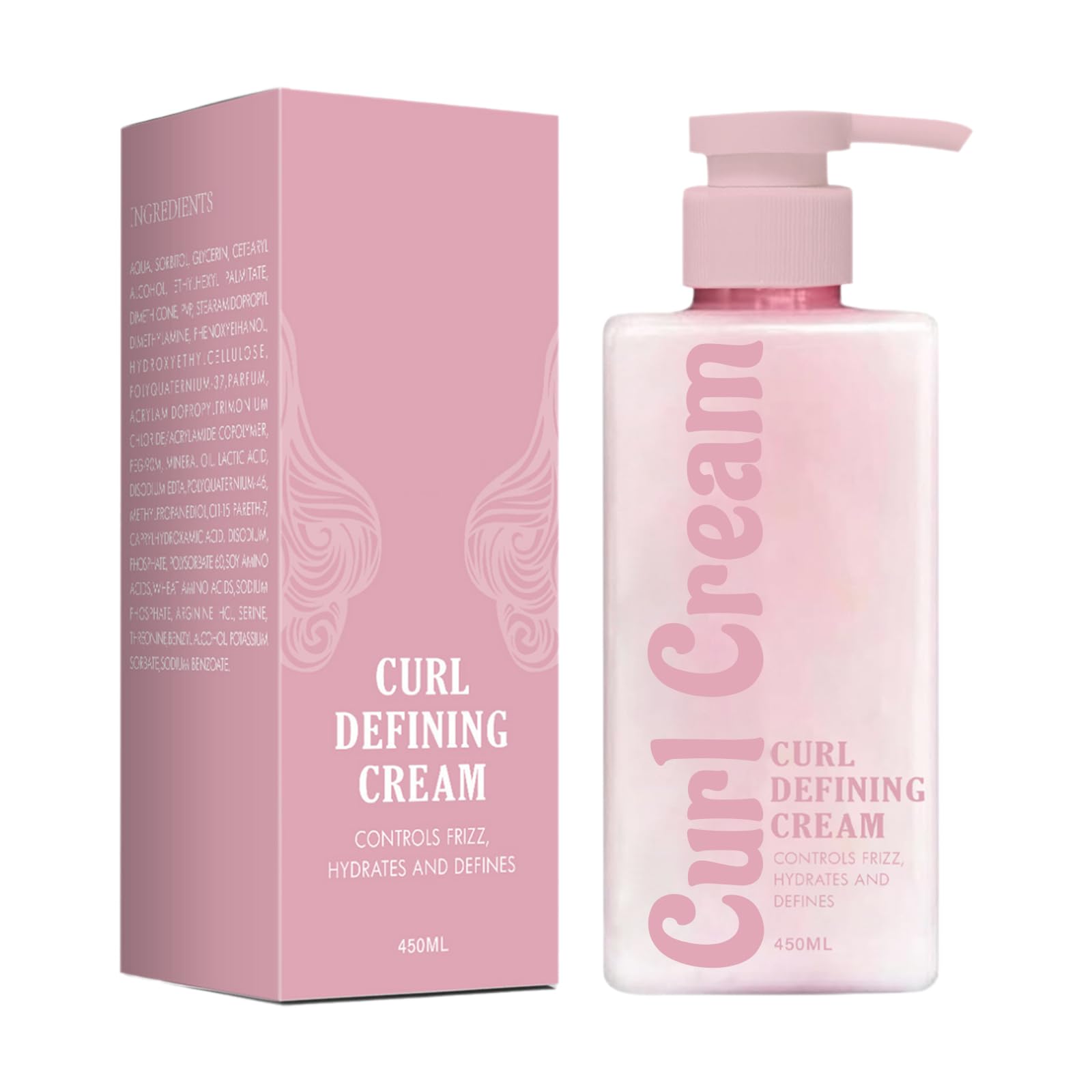 Calyphra Curl Defining Cream bottle highlighting anti-frizz and defined curls.