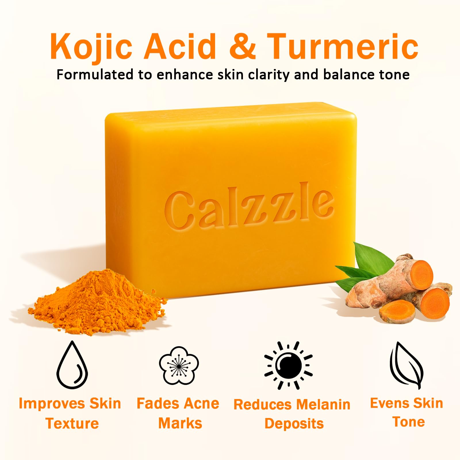 Calzzle Kojic Acid Soap exfoliating nets boost lather and gentle exfoliation.