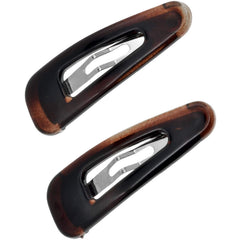 Camila Paris AD86/2 tortoise barrette front view with secure grip.