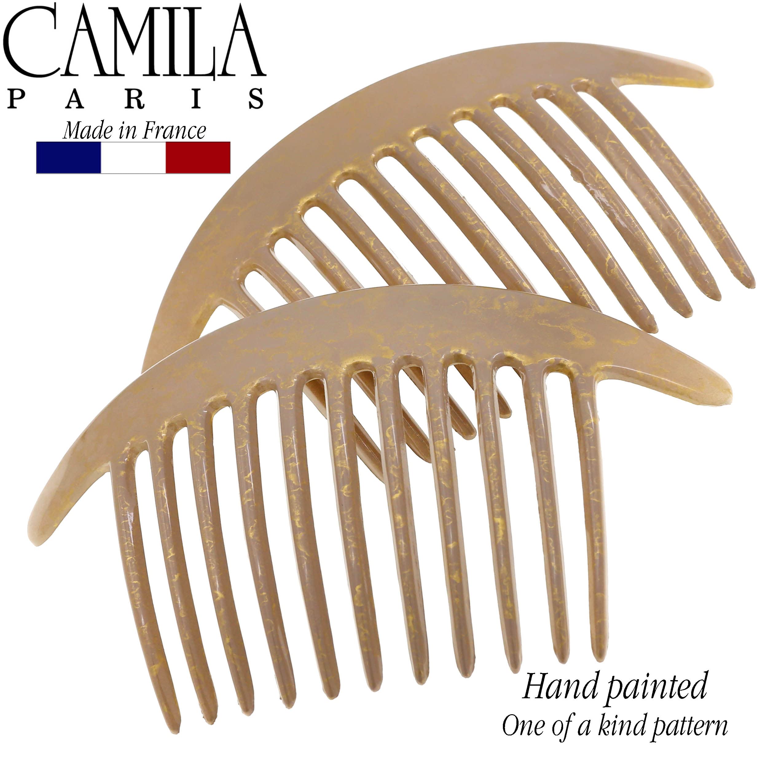Camila Paris CP2941 beige pearl finish complements many hairstyles