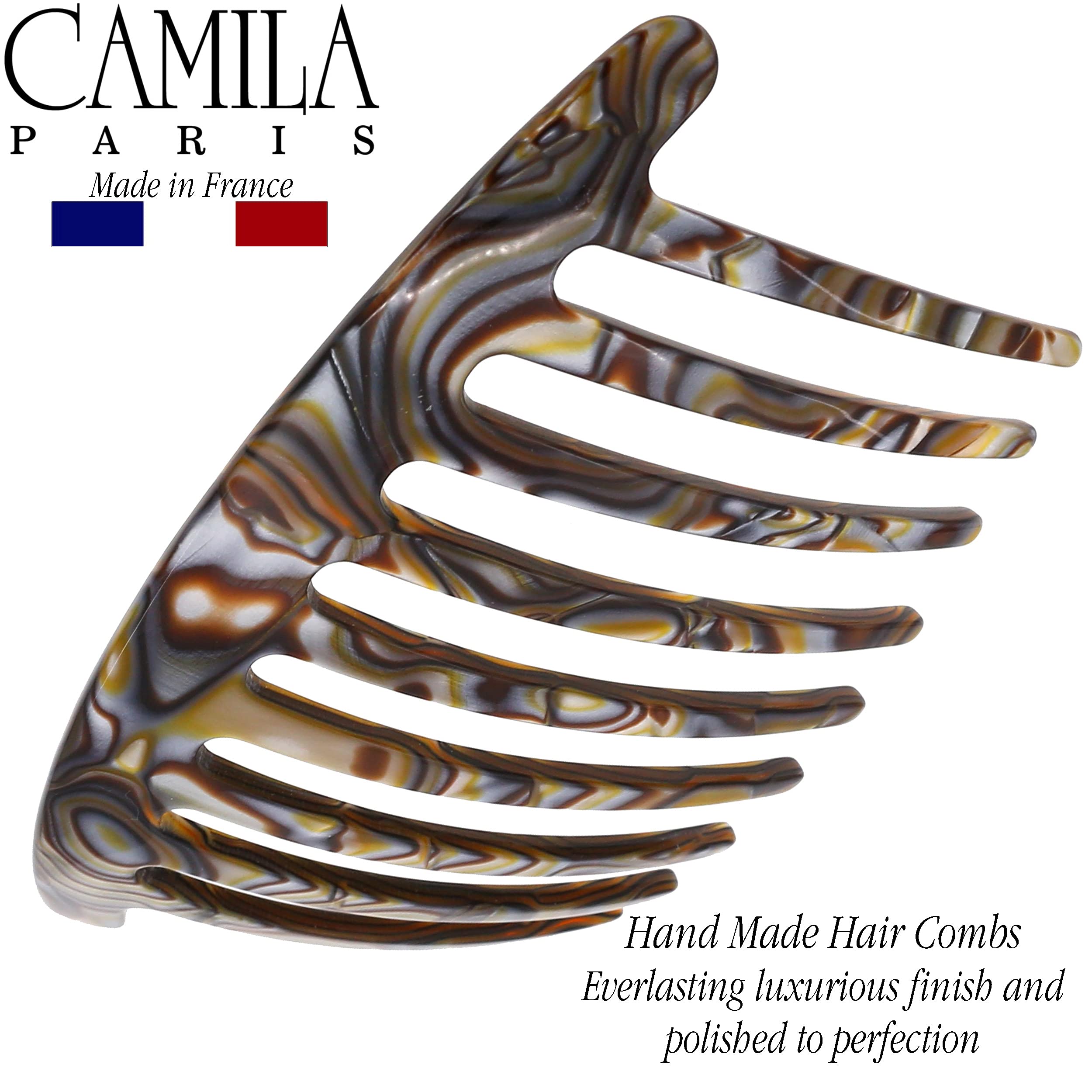 Camila Paris CP3182 cellulose-acetate hair clip combines strength with lightness.