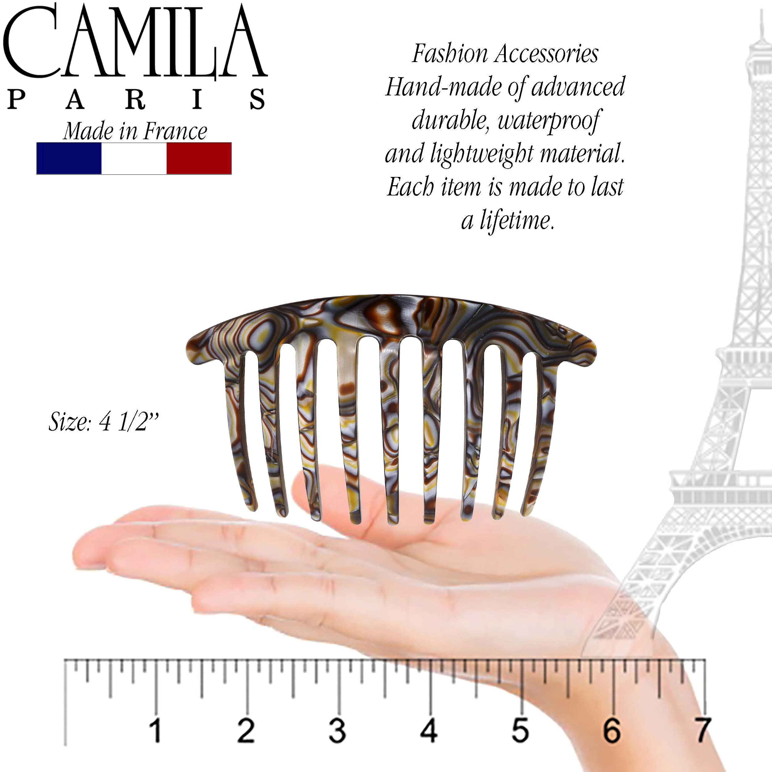 Camila Paris CP3182 made-in-France hair ornament adds refined accent to any style.
