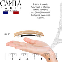 Camila Paris CP3189 secure-hold barrette on thick hair for all-day hold.