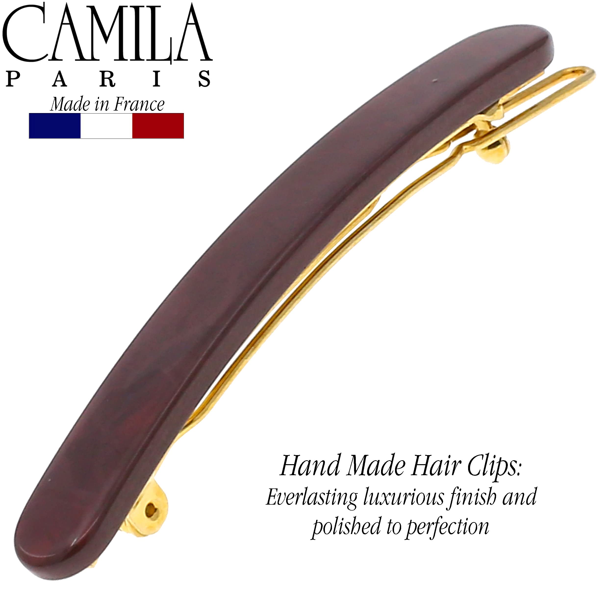 Camila Paris CP3283 strong-spring barrette ensures reliable hold without tugging.