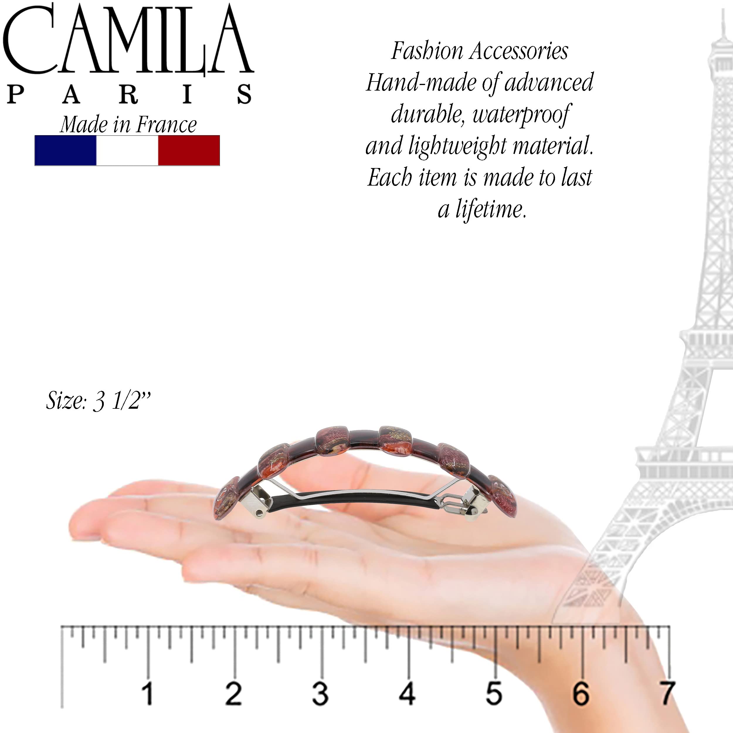 Girls wearing Camila CP3304 barrette for versatile styling all day.