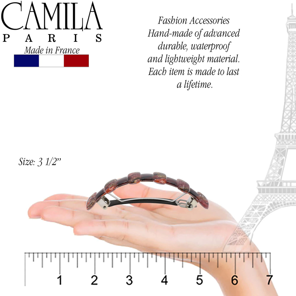 Girls wearing Camila CP3304 barrette for versatile styling all day.