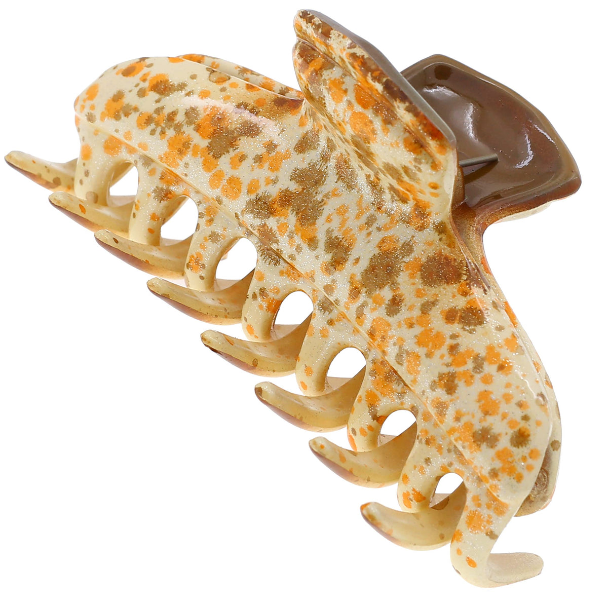 Camila Paris CP3307 orange butterfly clip closeup showing strong grip for thick hair.
