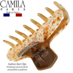 Camila Paris CP3307 orange butterfly clip detail showcasing meticulous craftsmanship.