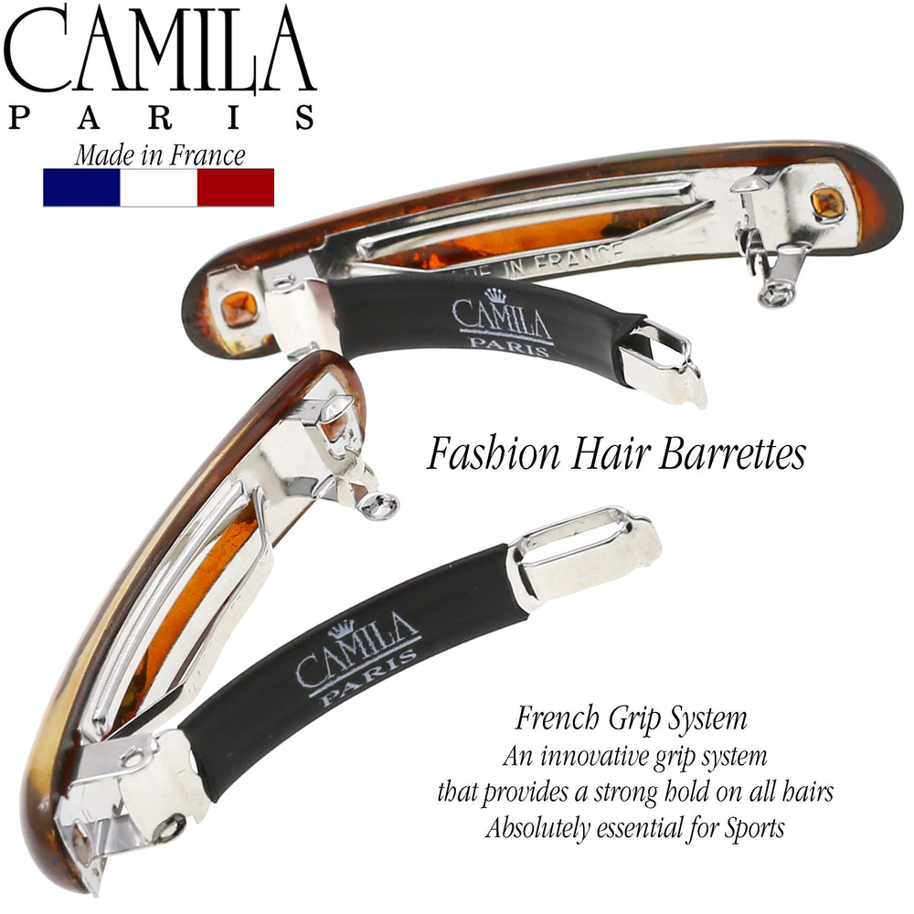 Packaging image of Camila CP3328 barrette in orange theme
