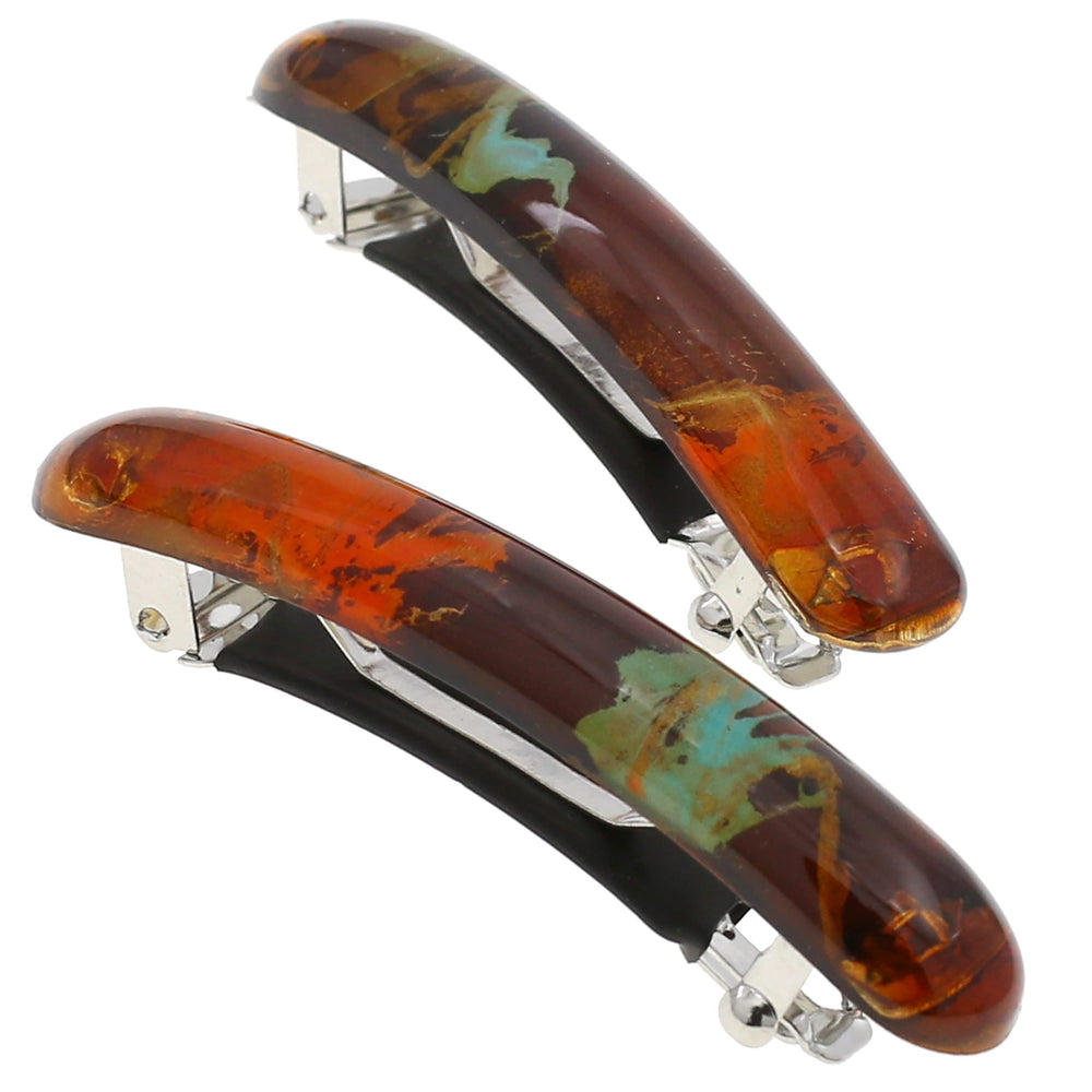 Camila Paris CP3328 orange barrette set 2-pack for secure styling