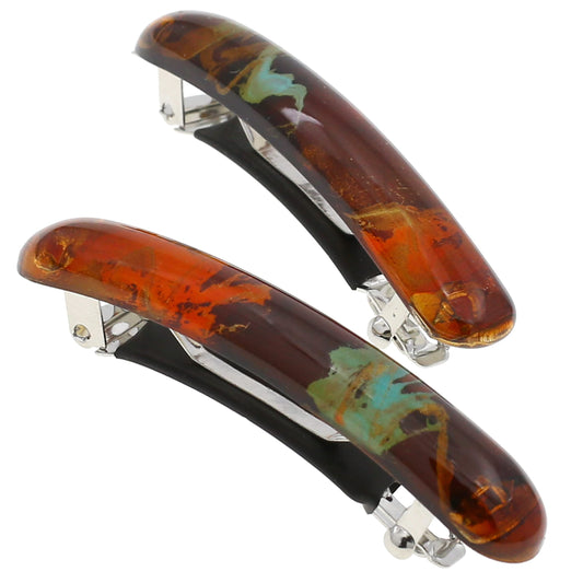 Camila Paris CP3328 orange barrette set 2-pack for secure styling