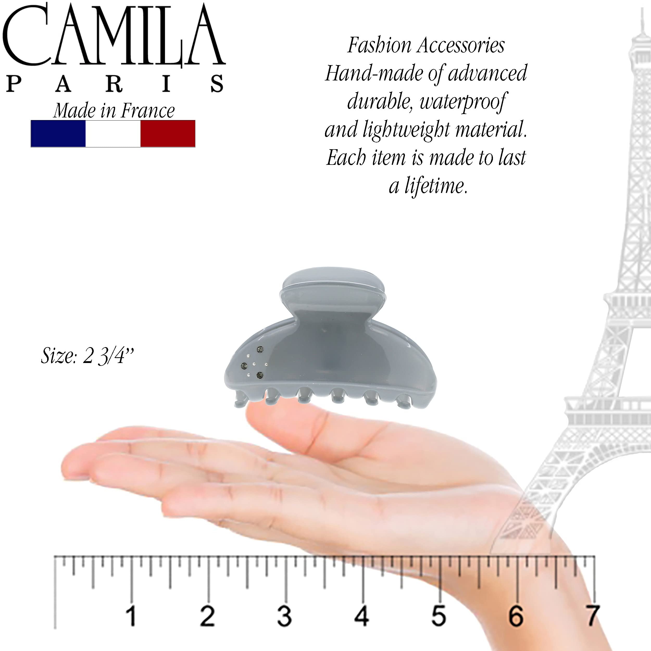 Camila CP3427 visible spring mechanism ensures reliable hold for thick or long hair.