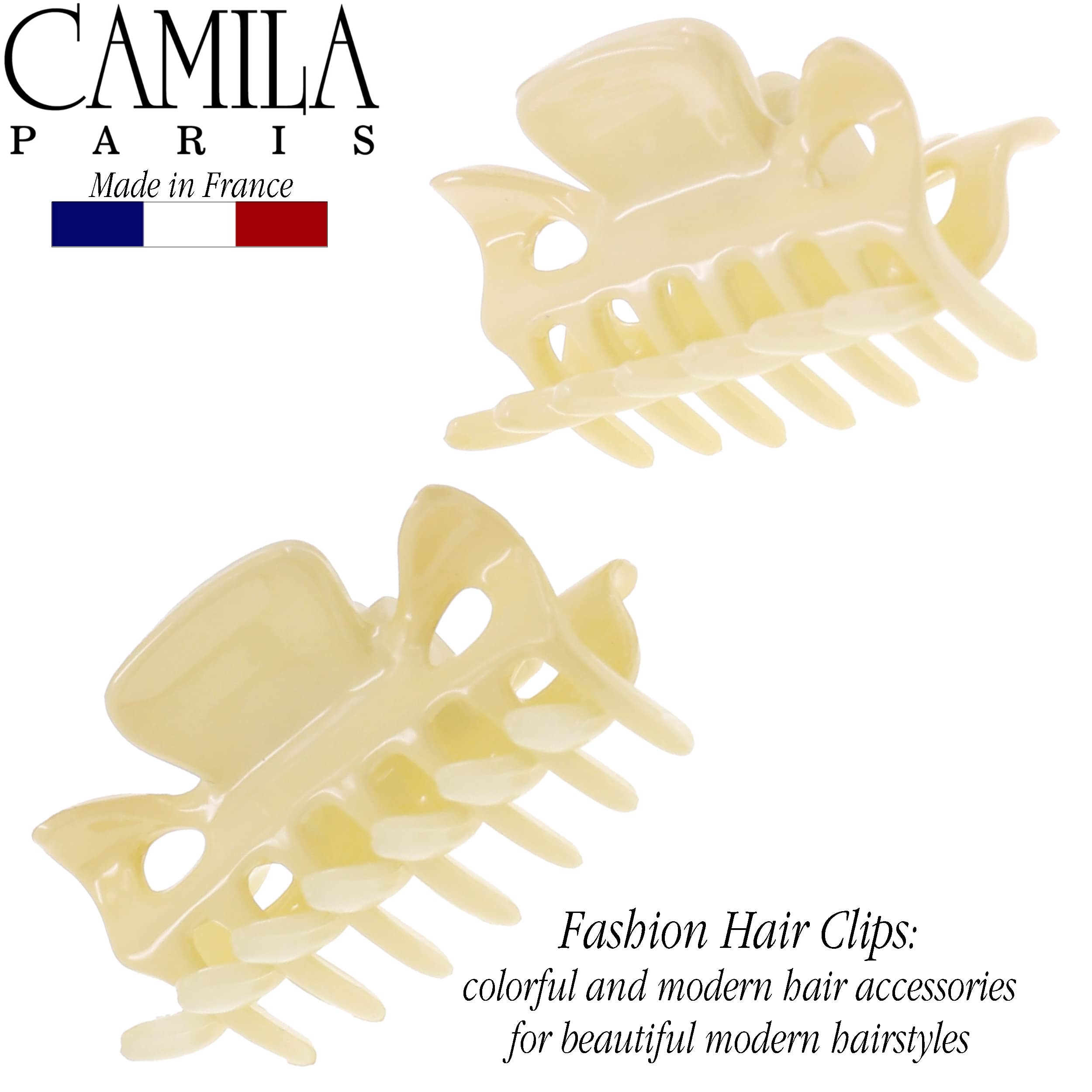 Two CP3512 cream clips set for secure updos and daylong style