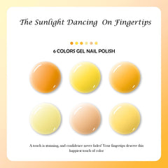 Camila yellow gel polish under UV/LED cure for fast, even shine.