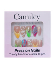 Hand-painted details create a unique, refined manicure at home.