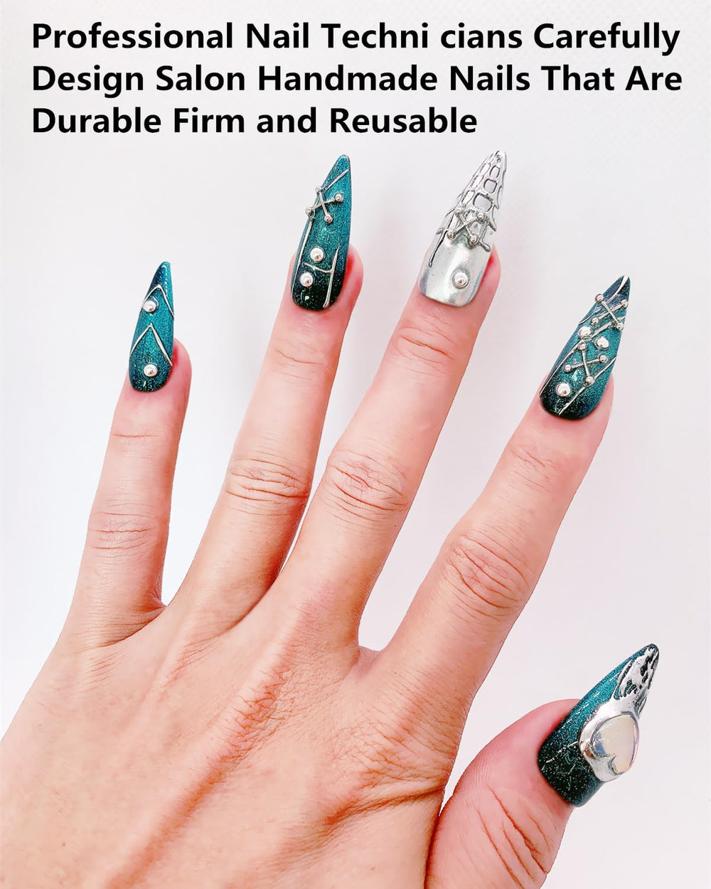 CAMILCY almond-shaped long nails deliver durable wear with a natural appearance