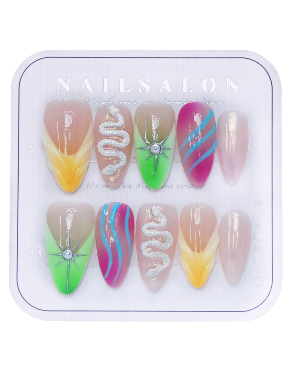 CAMILCY press-on nails with colorful yellow diamonds offer a salon-grade look for celebrations.