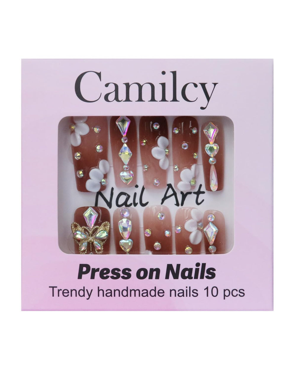 CAMILCY nails worn on a hand delivering a salon-worthy look at home.