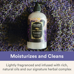 Camille Beckman gel bubbles depict gentle cleansing and moisture.