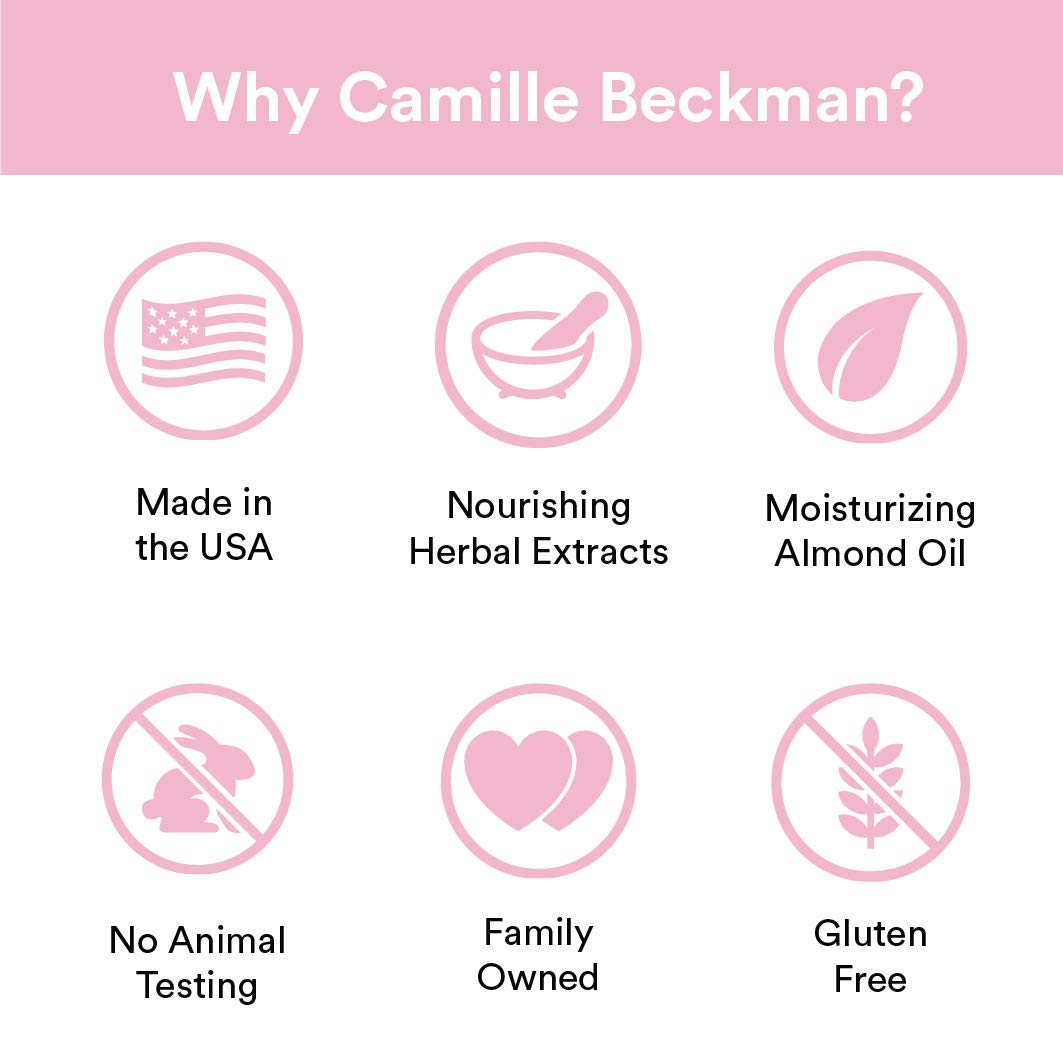 Camille Beckman foot cream texture close-up showing rich, creamy formula for smooth skin.