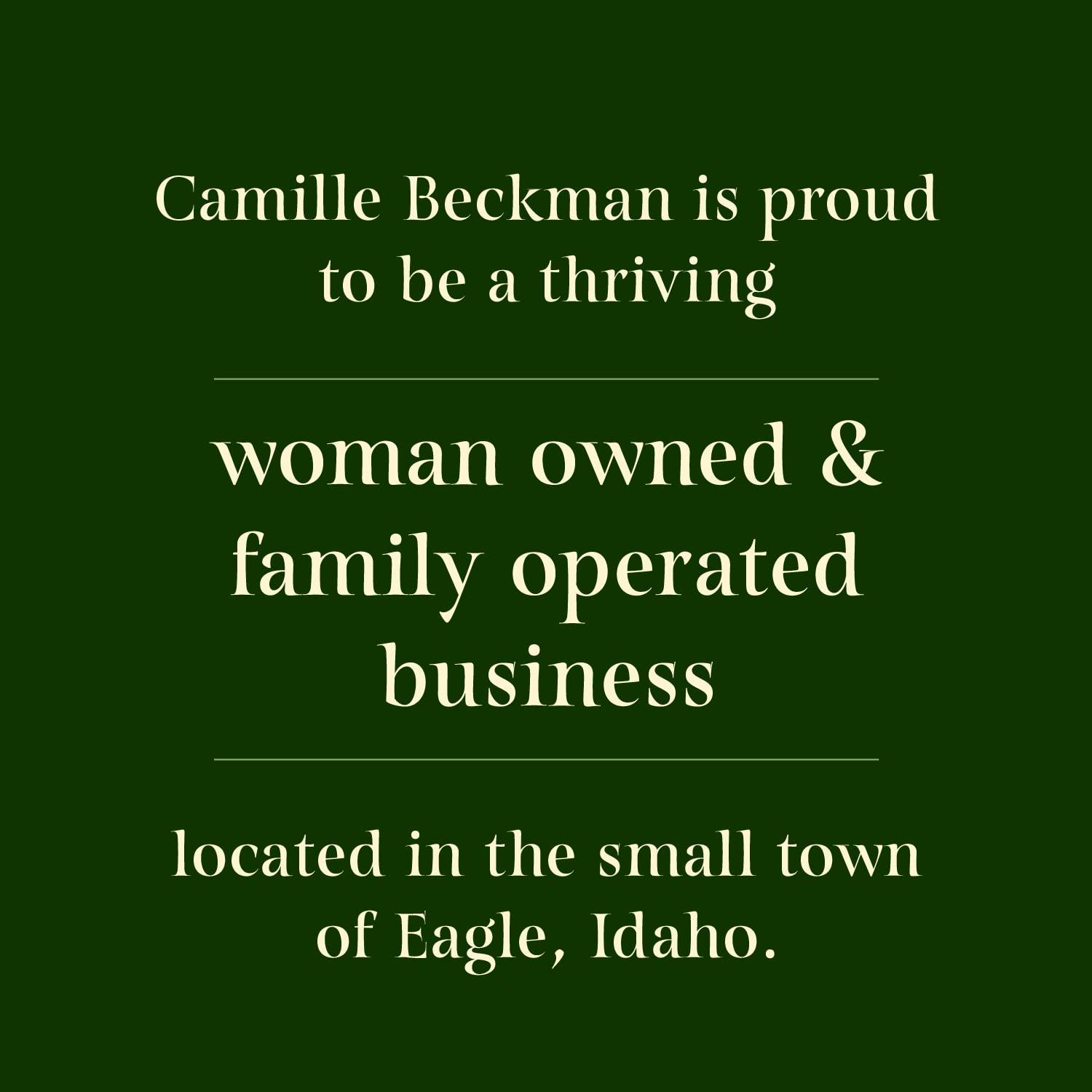 Camille Beckman bottle label shows White Pumpkin Cardamom, a warming seasonal scent.