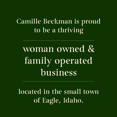 Camille Beckman bottle label shows White Pumpkin Cardamom, a warming seasonal scent.