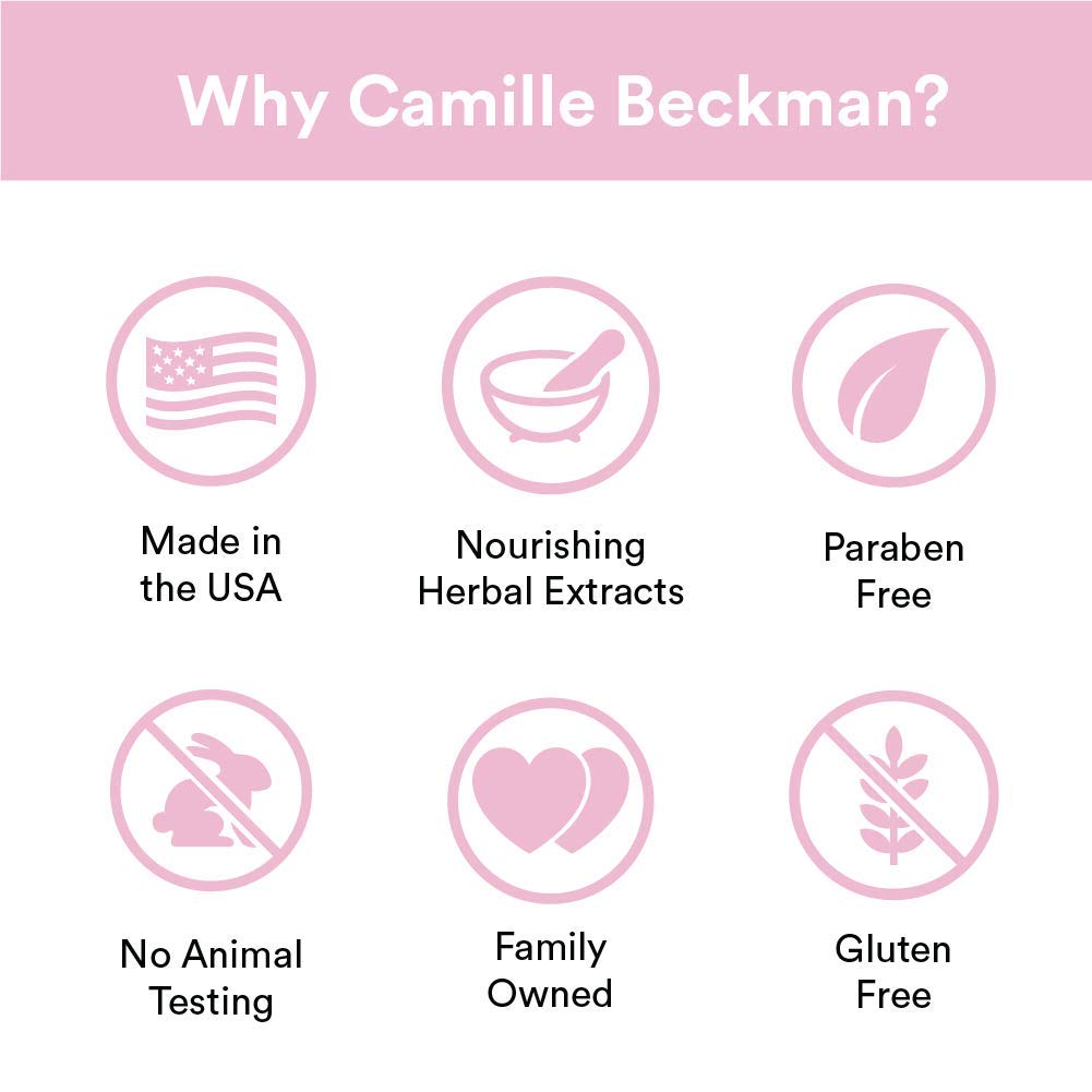 Three Camille Beckman glycerine rosewater bars displayed for easy handling and gifting.