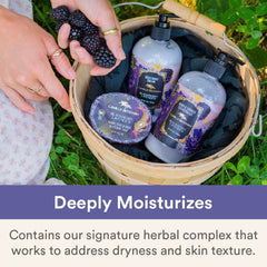 Hand and body moisturizer in action providing softening effects