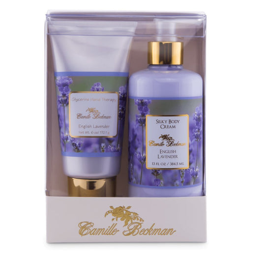 Camille Beckman hand and body duet gift set featuring English Lavender for pampering and daily hydration